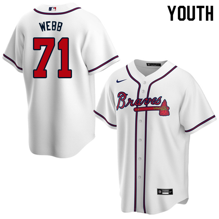 Nike Youth #71 Jacob Webb Atlanta Braves Baseball Jerseys Sale-White